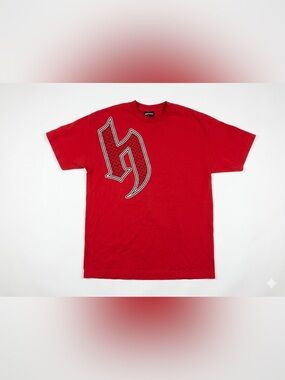 Vintage Hostility T-Shirt Men's Size Large Red Graphic Logo Streetwear‎ Tee